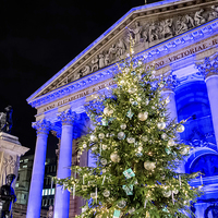 Buy canvas prints of  Royal Exchange At Christmas by Graham Prentice