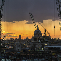 Buy canvas prints of  Tower cranes over the City of London by Graham Prentice