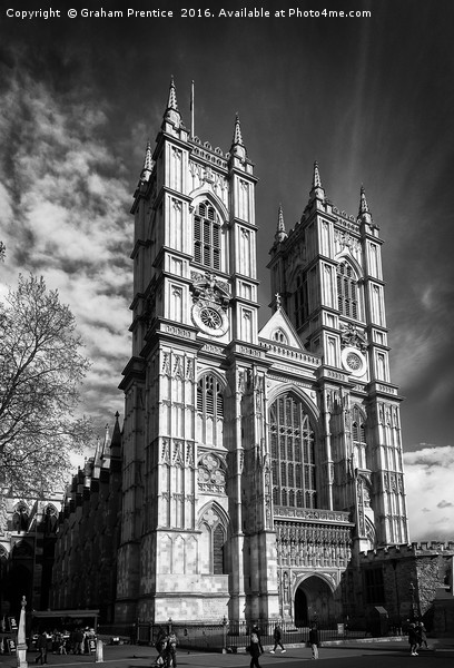 Westminster Abbey, London in monochrome Picture Board by Graham Prentice