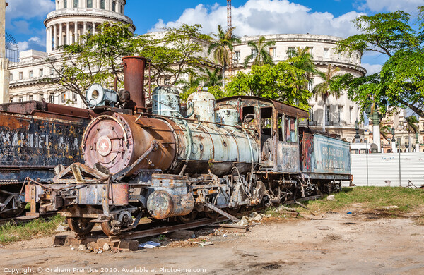Cuban Steam Locomotive Picture Board by Graham Prentice