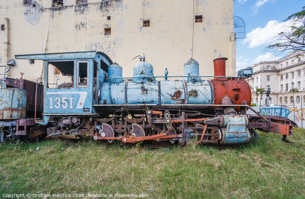 Cuban Railway Locomotive Engine Picture Board by Graham Prentice