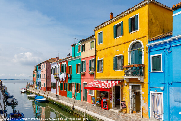 Burano Painted Buildings Picture Board by Graham Prentice