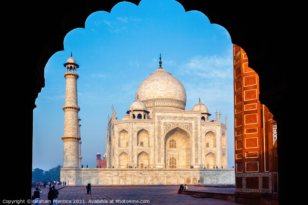 Taj Mahal Through Arch Picture Board by Graham Prentice