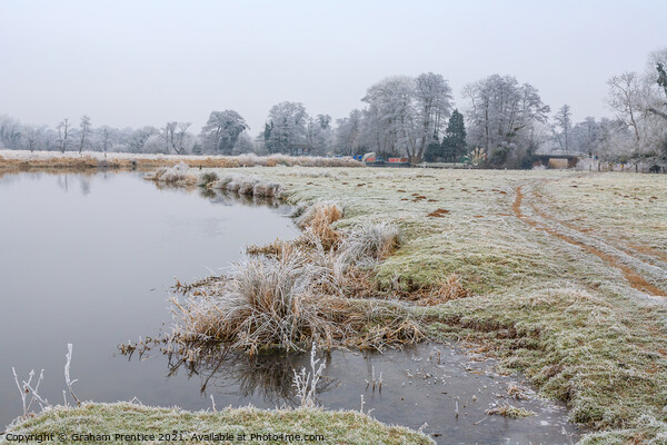 Frosty Riverbank Picture Board by Graham Prentice