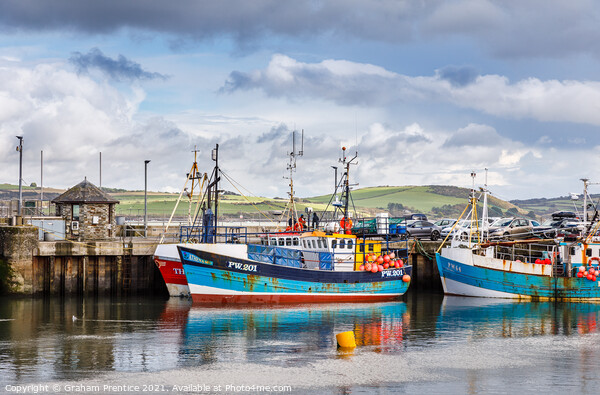 Fishing Boats in Padstow Harbour Picture Board by Graham Prentice