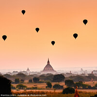 Buy canvas prints of Balloons Over Bagan at Dawn by Graham Prentice