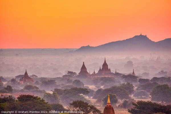 Dawn Over Old Bagan Picture Board by Graham Prentice