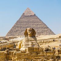 Buy canvas prints of The Great Sphinx and Pyramid of Khafre by Graham Prentice