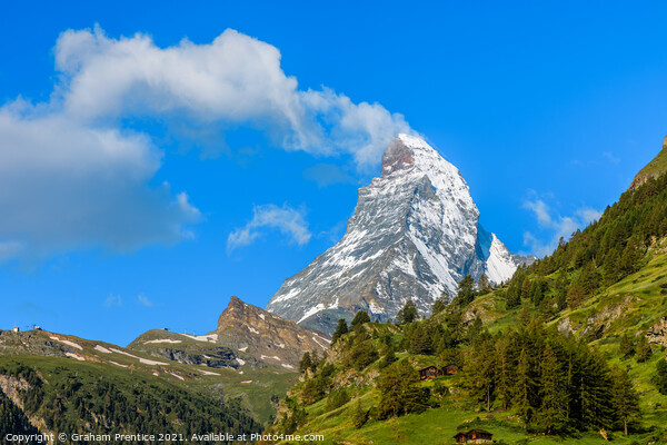 Matterhorn With White Clouds Picture Board by Graham Prentice
