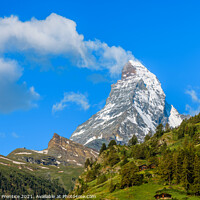 Buy canvas prints of Matterhorn With White Clouds by Graham Prentice
