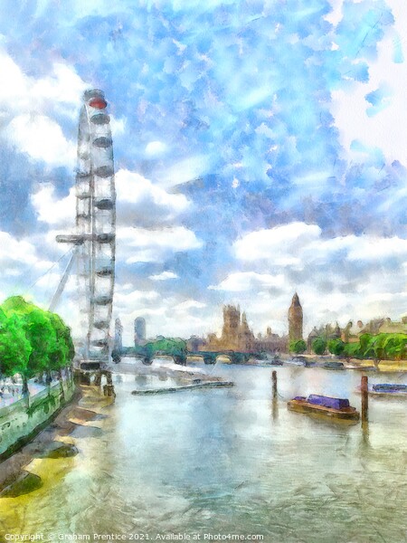 River Thames View at Westminster Picture Board by Graham Prentice