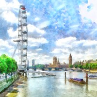 Buy canvas prints of River Thames View at Westminster by Graham Prentice