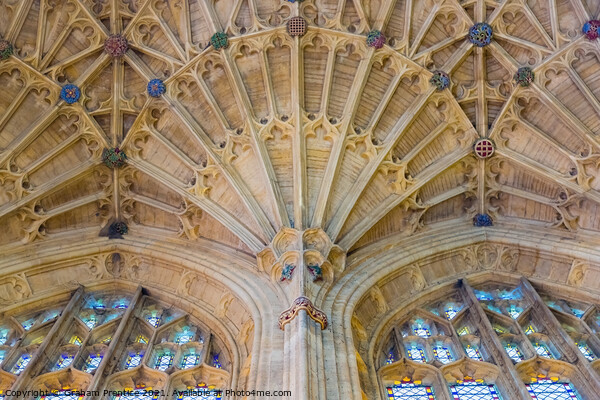 Fan Vaulted Ceiling in Sherborne Abbey Picture Board by Graham Prentice