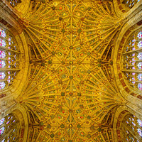 Buy canvas prints of Presbytery Ceiling in Sherborne Abbey by Graham Prentice