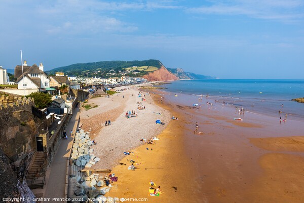Sidmouth Panorama Looking East Picture Board by Graham Prentice