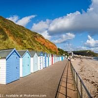 Buy canvas prints of Beach Huts at Sidmouth by Graham Prentice