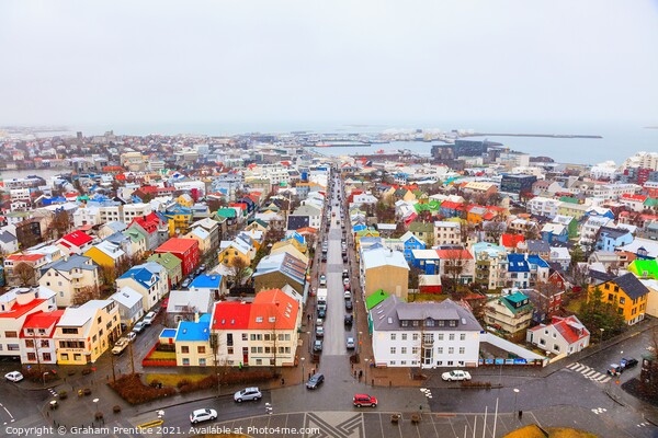 Downtown Reykjavik Cityscape, Iceland Picture Board by Graham Prentice