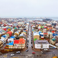 Buy canvas prints of Downtown Reykjavik Cityscape, Iceland by Graham Prentice