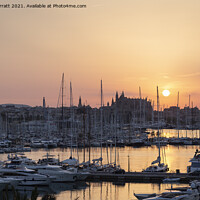Buy canvas prints of Palma Marina at Sunrise by John Barratt