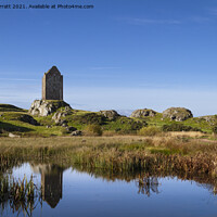 Buy canvas prints of Smailholm Tower Reflection by John Barratt