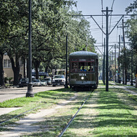 Buy canvas prints of New Orleans Streetcar 934 in the Garden District by John Barratt