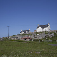 Buy canvas prints of Eriskay Sheds and Cottages by John Barratt