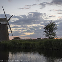 Buy canvas prints of Windmill at Sunset by John Barratt
