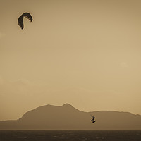 Buy canvas prints of Kite Surfing Sunset by John Barratt