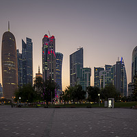 Buy canvas prints of Doha Skyline by John Barratt