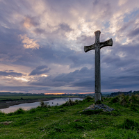 Buy canvas prints of St Cuthberts cross on church hill by Richard Armstrong