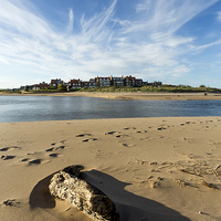 Buy canvas prints of Alnmouth viewed over the Aln by Richard Armstrong