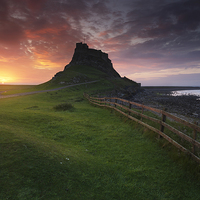 Buy canvas prints of Lindisfarne castle sunrise by Richard Armstrong