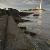 Buy canvas prints of Steps of St marys lighthouse by Richard Armstrong