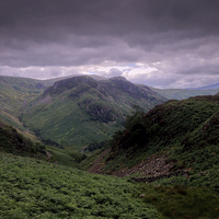Buy canvas prints of Eagles Cragg From The Langstrath Valley. by Tony Johnson