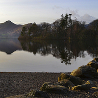 Buy canvas prints of Late Afternoon at Derwentwater by Tony Johnson