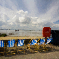 Buy canvas prints of Empty deckchairs by Sheila Smart