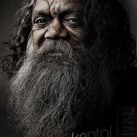 Buy canvas prints of Cedric, aboriginal busker by Sheila Smart