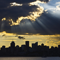 Buy canvas prints of North Sydney sunset by Sheila Smart