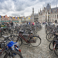 Buy canvas prints of Bicycles in Brugge by Sheila Smart
