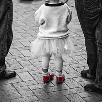 Buy canvas prints of Little red shoes by Sheila Smart