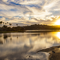 Buy canvas prints of  Sunset at Narrabeen Lagoon by Sheila Smart