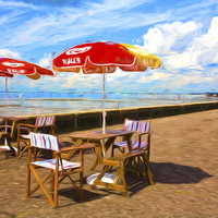 Buy canvas prints of  Cafe at Southend on Sea by Sheila Smart