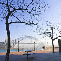 Buy canvas prints of  Misty Sydney morning by Sheila Smart
