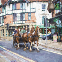 Buy canvas prints of  Horse carriage in Lyndhurst by Sheila Smart