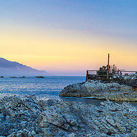 Buy canvas prints of Kaikoura seascape with fishing hut by Sheila Smart