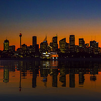 Buy canvas prints of Sydney night skyline by Sheila Smart