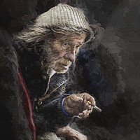 Buy canvas prints of Man with ciggie by Sheila Smart