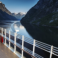 Buy canvas prints of Queen Victoria entering the Norwegian fjords by Sheila Smart