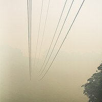Buy canvas prints of Powerlines disappearing into bushfire smoke by Sheila Smart