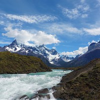Buy canvas prints of Mountains in Torres del Paine by Miranda Wallace